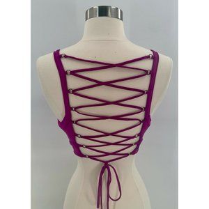 Becca Purple (Berry) Faux Wrap Strappy Back Accent